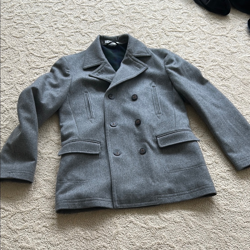 Boys Gray Peacoat